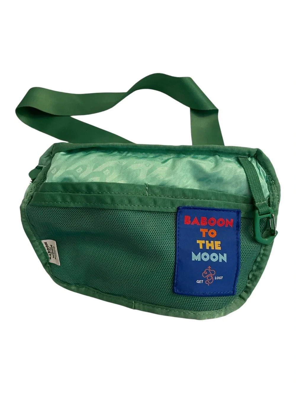 Baboon to the Moon♥️Green Crossbody Sling Bag with Embossed Logo Patch - Picture 7 of 9